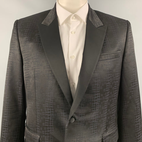 VERSACE COLLECTION Size 44 Black Acetate Blend Peak Lapel Sport Coat