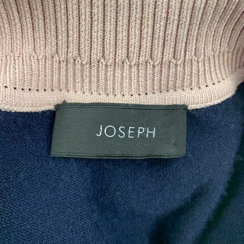 JOSEPH Size L Navy Pink Color Block Cashmere Polo