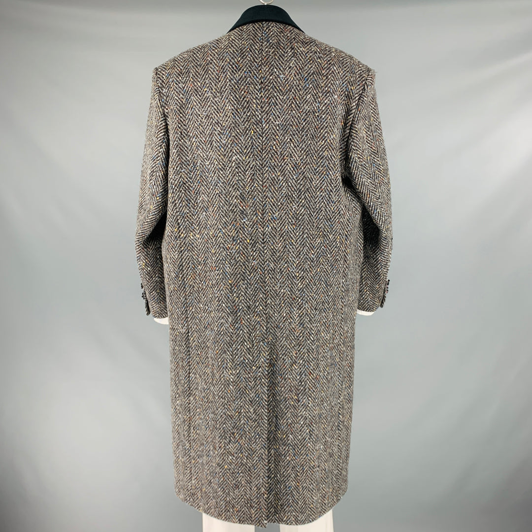 MARNI Poitrine Taille 42 Taille 42 Manteau à revers cranté en laine à chevrons multicolore gris