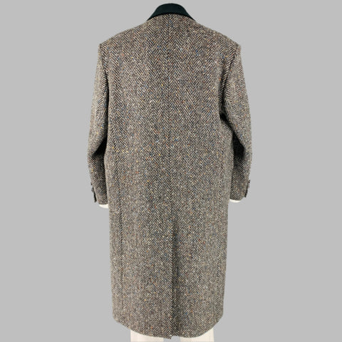 MARNI Chest Size 42 Size 42 Grey Multi-Color Herringbone Wool Notch Lapel Coat