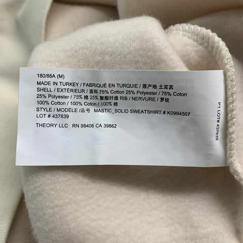 THEORY Size M Beige Cotton Polyester Crew-Neck Sweatshirt
