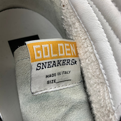 GOLDEN GOOSE Size 8 Grey & Pink Leather Pony Hair Slide Sneakers
