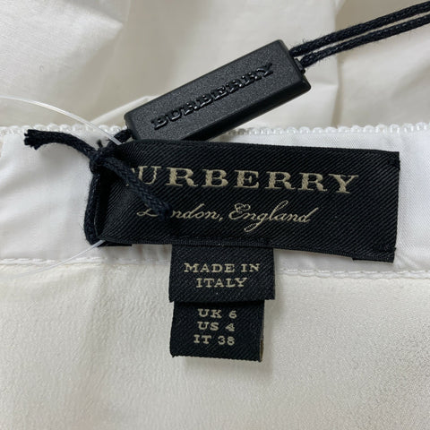 BURBERRY Size 4 White Multi-Color Cotton Nylon Tie Dye Maxi Long Skirt