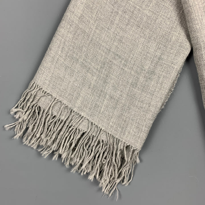 Bufanda extragrande con flecos de alpaca gris KUNA de 79"