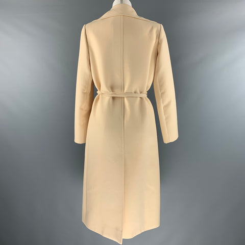 GIVENCHY Nouvelle Boutique by HUBERT Size M Cream Twill Belted Coat