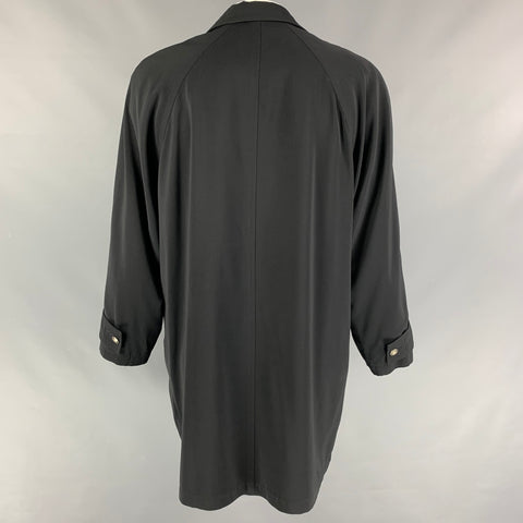 Vintage GIANNI VERSACE Size 40 Black Rayon Raglan Coat