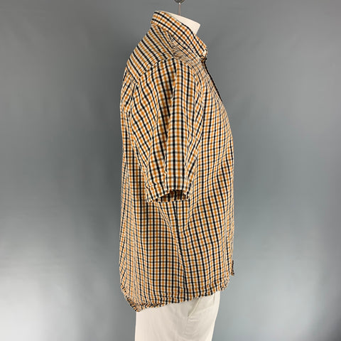 NORSE PROJECTS Size XL Yellow Black & White Checkered Short Sleeve Shirt