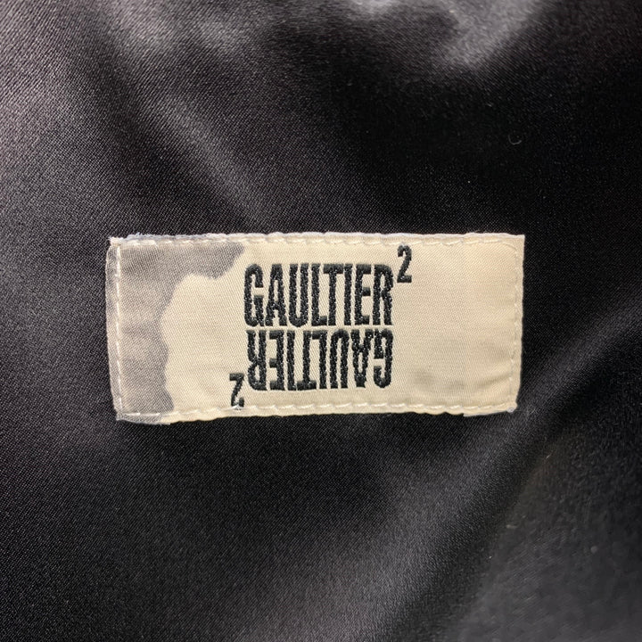 GAULTIER2 by JEAN PAUL GAULTIER Size 8 Black Leather Cropped Motorcycle Jacket