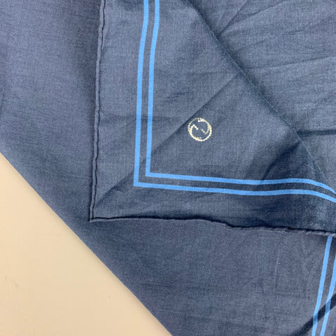 GUCCI Navy Blue Stripe Cotton Pocket Square