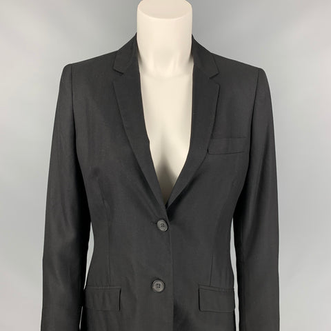 CALVIN KLEIN COLLECTION Size 6 Black Cashmere / Silk Jacke Blazer