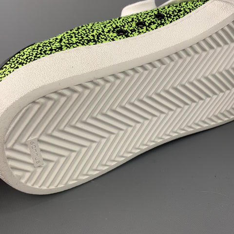 BARNEY'S NEW YORK Taille 10 Baskets à lacets tissées vert lime et noir chiné