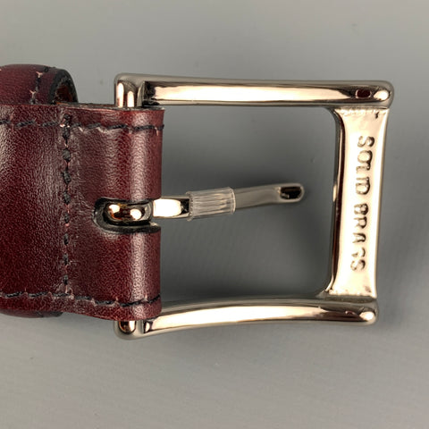 OAK STREET Size 34 Burgundy Leather Belt