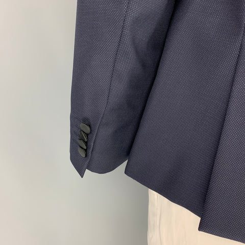 PAUL SMITH Soho Fit Size 42 Regular Navy & Black Wool Notch Lapel Sport Coat