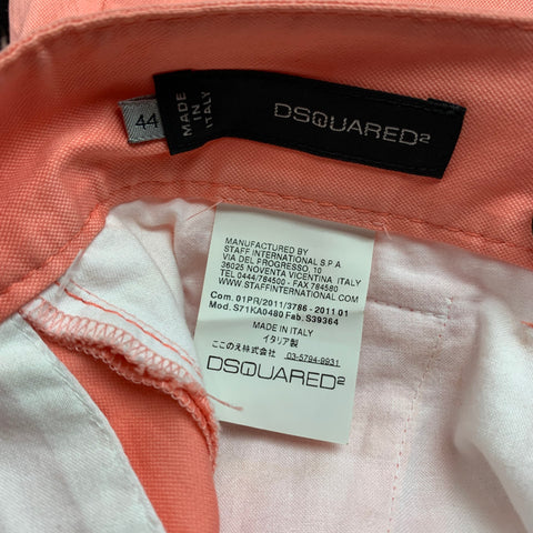 DSQUARED2 Pantalon décontracté en coton mélangé saumon taille 28 avec braguette boutonnée