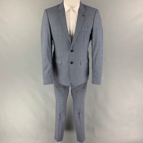 THE KOOPLES Size 38 Blue Grid Wool Notch Lapel Suit