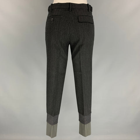 UNDERCOVER Size S Grey & Black Morning Stripe Wool Dress Pants
