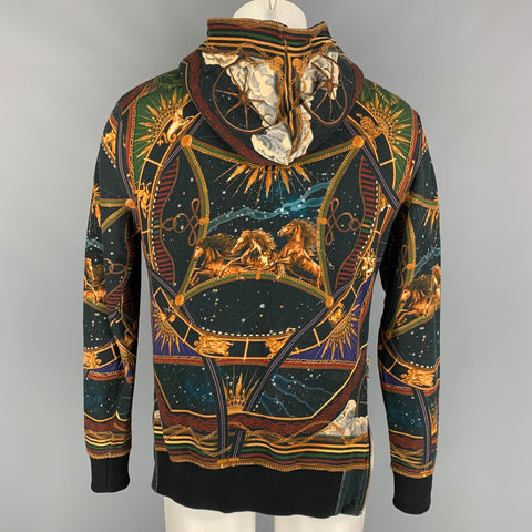 BALMAIN Size S Multi-Color Astrology Cotton Hoodie Sweatshirt
