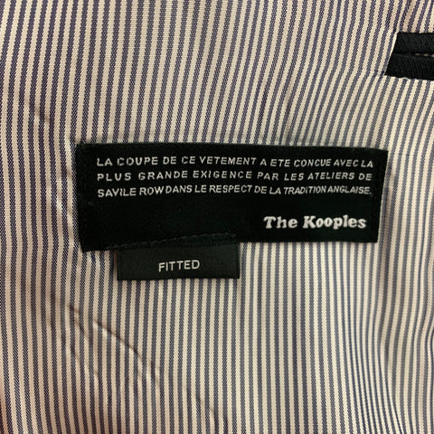 THE KOOPLES Size 38 Navy Cotton Linen Peak Lapel Sport Coat