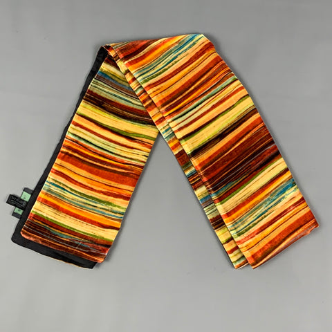 PAUL SMITH Multi-Color Black Stripe Viscose Blend Scarf