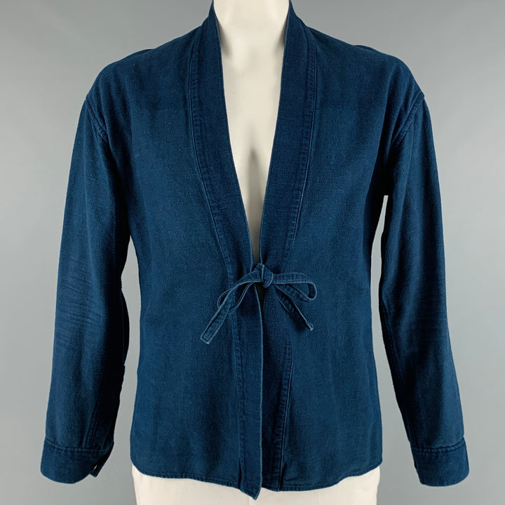 VISVIM Size L Indigo Cotton Lhamo Long Sleeve Shirt