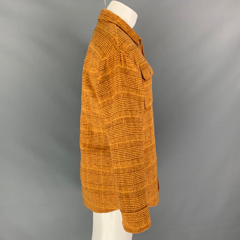 OPENING CEREMONY Size S Tan & Brown Plaid Polyester Blend Reversible Long Sleeve Shirt