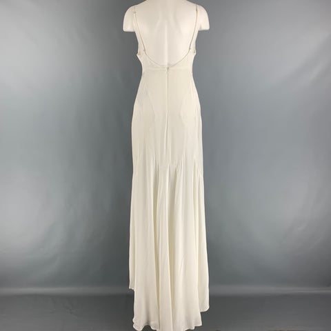 ASOS Size 6 Cream Viscose Spaghetti Straps Long Dress