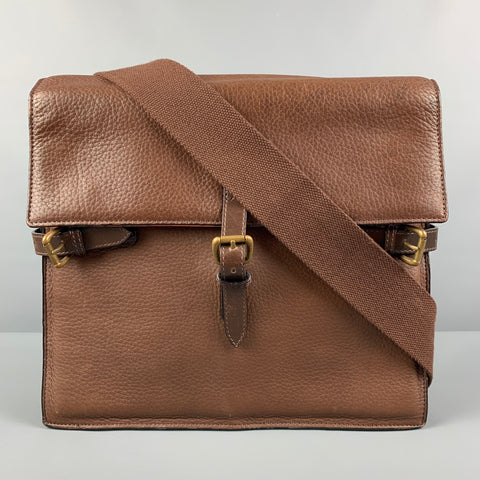 MULHOLLAND Sac messager accordéon en cuir marron