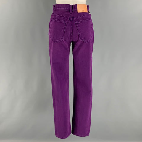 ULLA JOHNSON Size 25 Purple Cotton High Waisted Jeans
