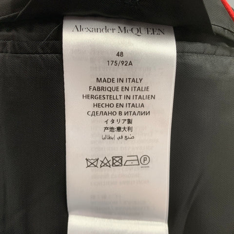 ALEXANDER MCQUEEN Size 38 Black Velvet Cotton Blend Sport Coat