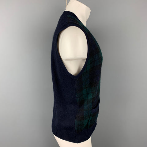 POLO by RALPH LAUREN Chaleco con botones de cachemira a cuadros Blackwatch talla L