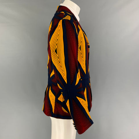 MONITALY Size 40 Multi-Color Print Cotton Sport Coat
