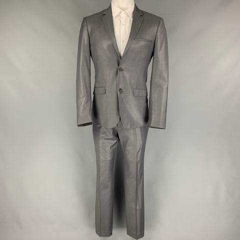 COLECCIÓN CALVIN KLEIN Talla 38 Traje con solapa de muesca de lana gris oscuro