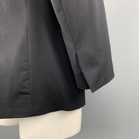 GENE MEYER 42 Regular Black Nylon Blend Notch Lapel Single Button Sport Coat