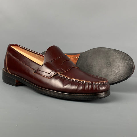 BASS Size 7 Burgundy Leather Penny Loafers