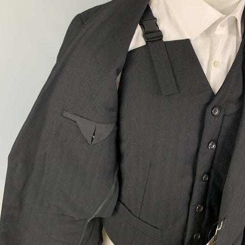 COMME des GARCONS HOMME PLUS FW10 Size M Black Stripe Wool Sport Coat
