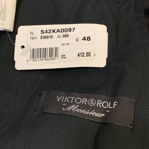 VIKTOR & ROLF Size 32 Black Mixed Fabrics Wool / Mohair 32 Tuxedo Dress Pants