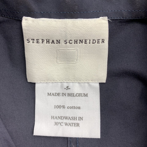STEPHAN SCHNEIDER Size L Navy Cotton Short Sleeve Button Up Shirt
