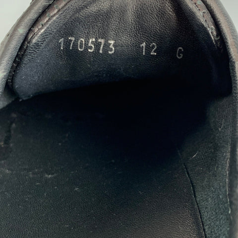 GUCCI Size 12 Black Perforated Leather Low Top Sneakers