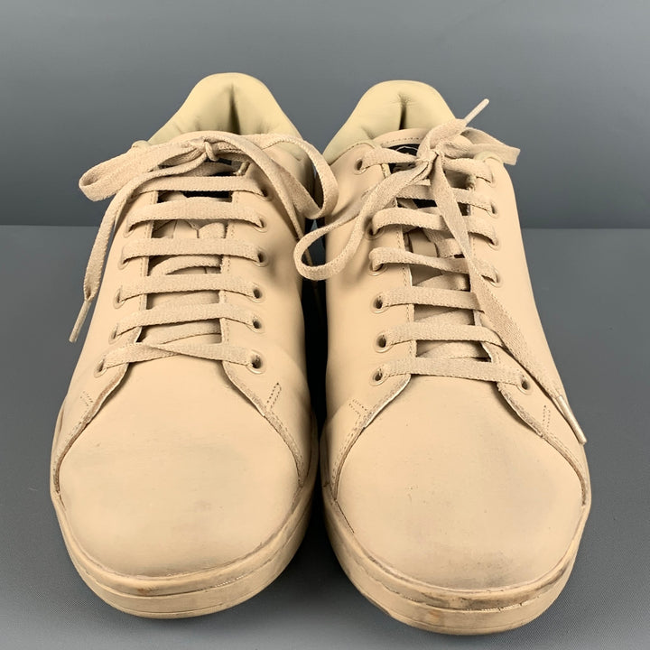 RAF SIMONS Size 11 Beige Leather Low Top Sneakers