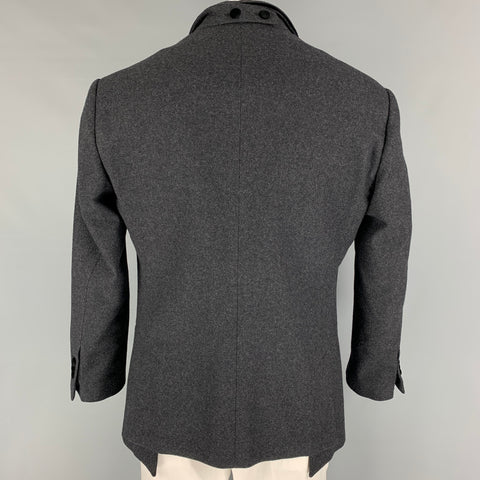 DOLCE & GABBANA Size 44 Regular Charcoal Black Wool Sport Coat