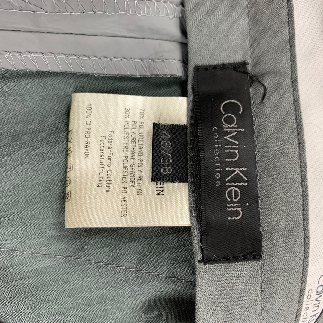 CALVIN KLEIN COLLECTION Size 38 Grey Polyurethane Polyester Suit