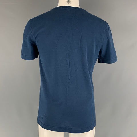 LOUIS VUITTON Size S Blue Grey Cotton Silk Crew-Neck T-shirt