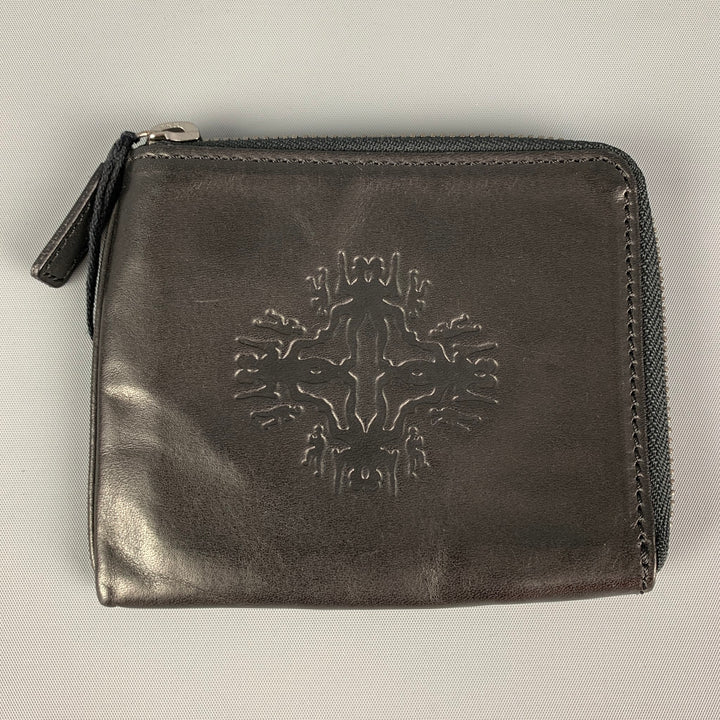 ANN DEMEULEMEESTER Black Embossed Leather Wallet