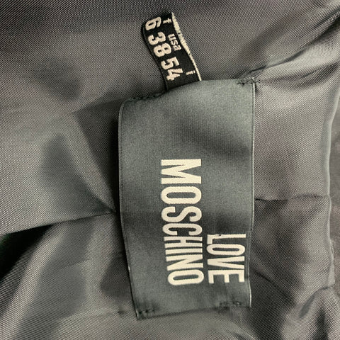 LOVE MOSCHINO Black Wrinkled Cotton Blend Notch Lapel Sport Coat