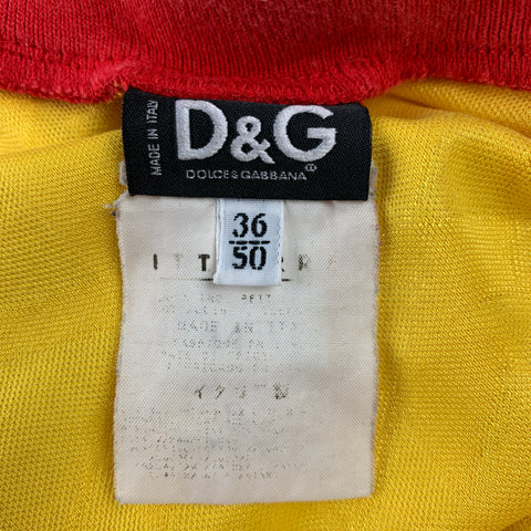 D&G by DOLCE & GABBANA Size M Yellow & White Applique Jersey Sleeveless Tank Top