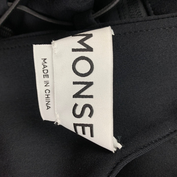MONSE Size S Black Polyamide Criss-Cross Strap Corset Top