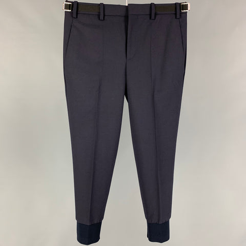 NEIL BARRETT Size 30 Navy Wool Blend Side Tabs Dress Pants