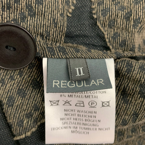 OSKA Size M Black Taupe Cotton Blend Circles Jacket