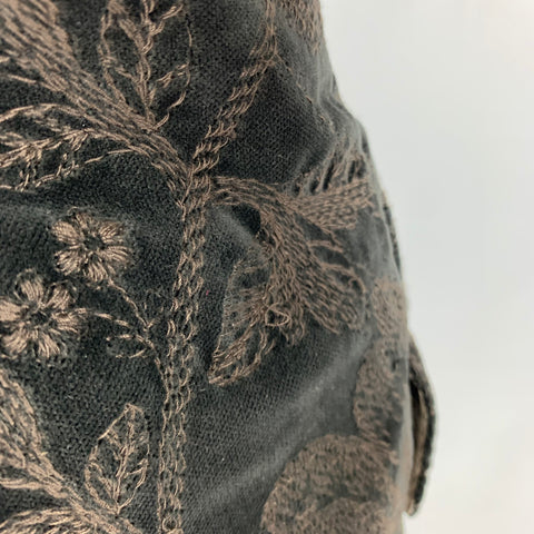 PAUL SMITH Size 46 Black Brown Embroidery Velvet Notch Lapel Sport Coat