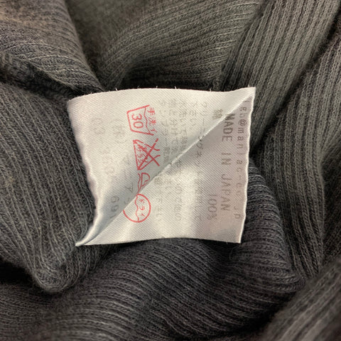 LGB Taille M Cardigan asymétrique côtelé en coton gris et jaune